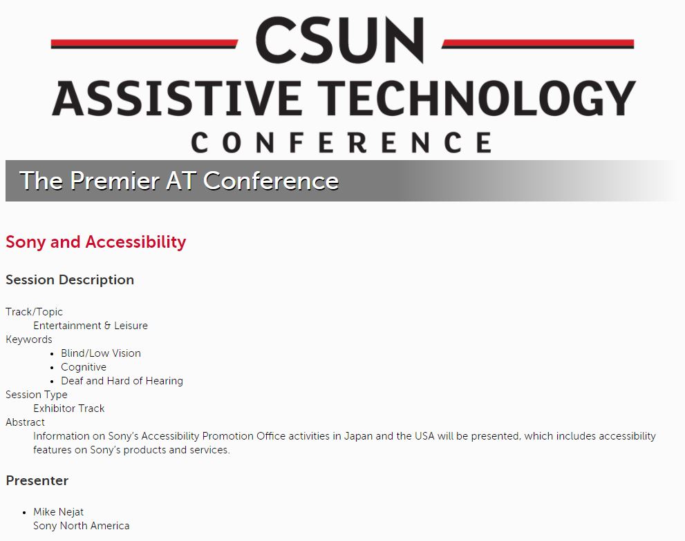 Mike Fasulo (@mikefasulo) on Twitter photo .<a href="/SonyElectronics/">Sony Electronics</a> strives for excellence in developing new products, services & features with advanced intuitive technologies – that people of all abilities can use. Catch our accessibility presentation today at 9 a.m. during <a href="/CSUNCOD/">Center on Disabilities, CSUN</a>’s #CSUNATC21 bit.ly/30u9w40 .<a href="/SonyElectronics/">Sony Electronics</a> strives for excellence in developing new products, services & features with advanced intuitive technologies – that people of all abilities can use. Catch our accessibility presentation today at 9 a.m. during <a href="/CSUNCOD/">Center on Disabilities, CSUN</a>’s #CSUNATC21 bit.ly/30u9w40