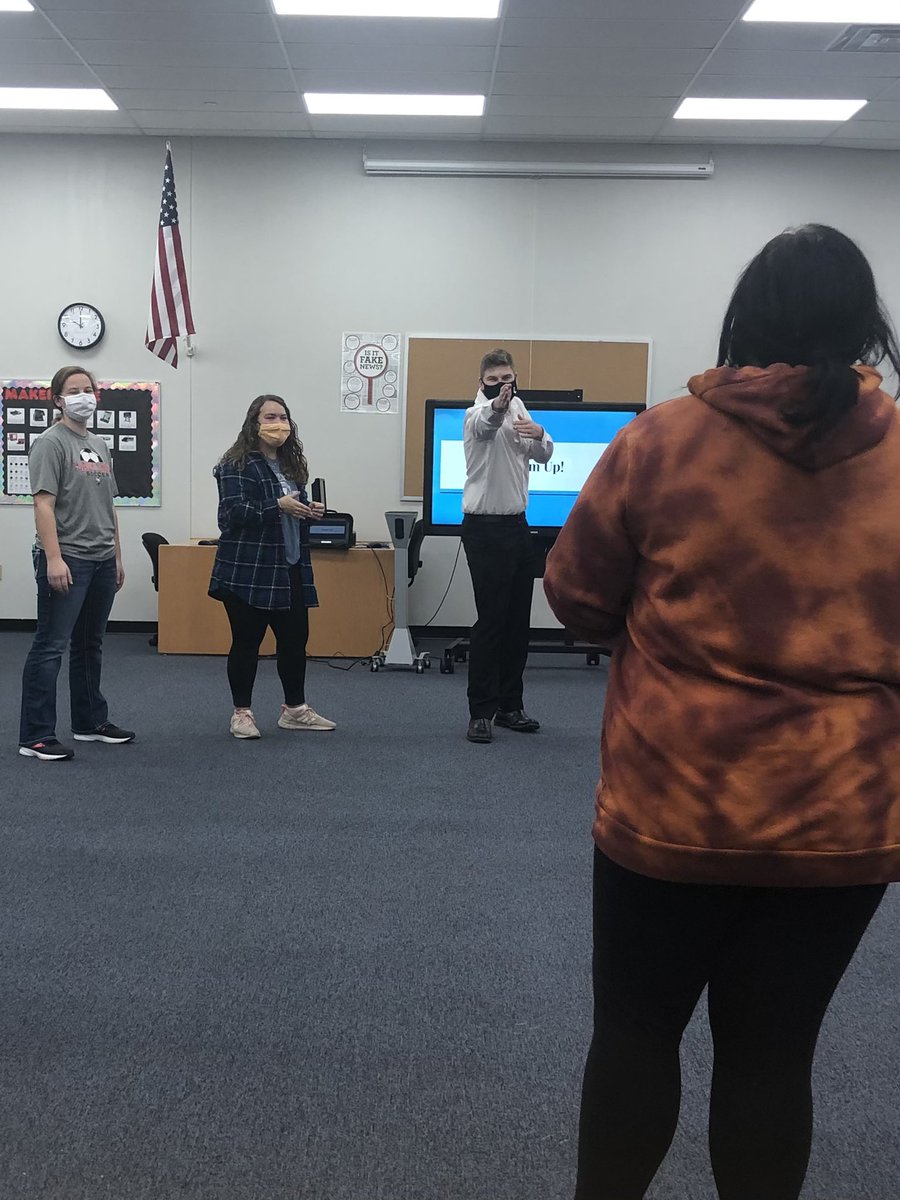 TheaterRchs's tweet photo. We’re so blessed at RCHS to have a staff of MANY talents! Our librarian, Rachel Monk happens to have experience with Improv Comedy and was excited to work with the Theatre Arts class today! We learned so much, and we’re thrilled to perform for the community this spring! https://t.co/0toXya4Unx