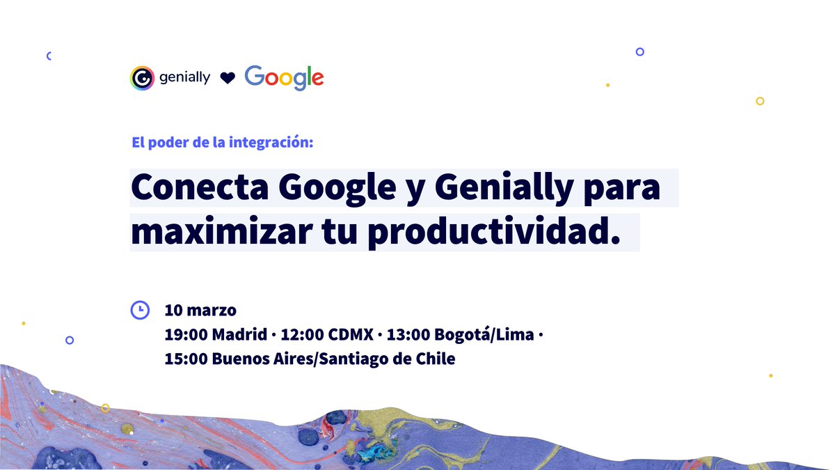 genially_es's tweet photo. 📣¡Cuenta atrás para que comience nuestro #webinally! Os esperamos aquí: https://t.co/y84hq9899R 

#Genially #webinar #integraciones #Google #productividad #transformaciónDigital #streaming https://t.co/GyGBvIHqMC