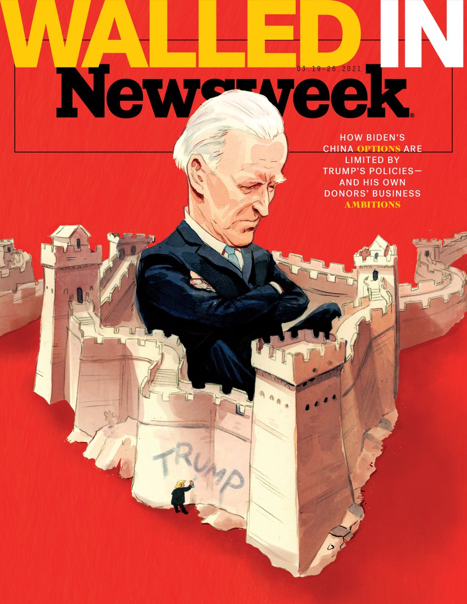 Newsweek's tweet photo. The new president seems ready to follow the path set by his predecessor. That may not sit well with big campaign contributors from Wall Street to Silicon Valley to Hollywood, who are fixated on the massive—and still growing—Chinese market.

https://t.co/FzJAvUthIm https://t.co/O18m0gnmxD