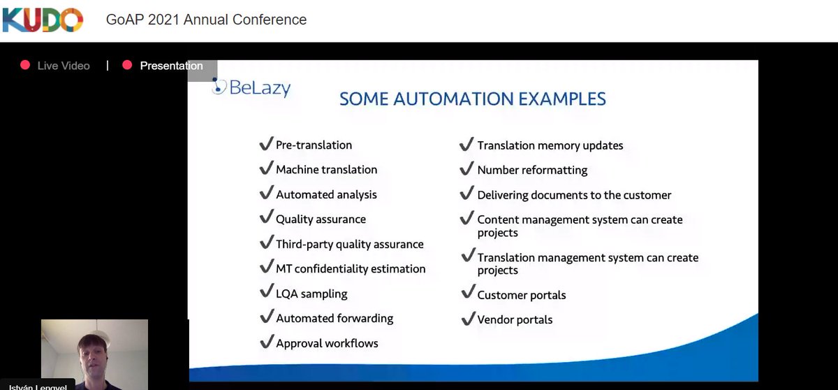 GoAPGlobal's tweet photo. @istvanlen of @BeLazy_cat sharing examples of what can be automated during the #GoAP2021 Annual Conference. 
@GoAPGlobal https://t.co/AvV7HTlAtl