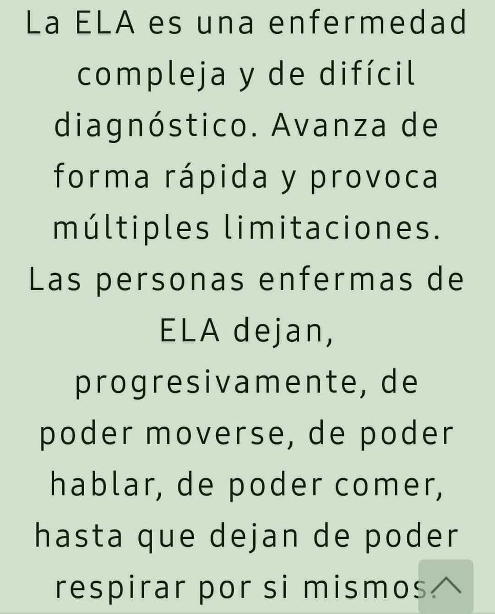 La ELA es la enfermedad más cruel , cada día mueren 6 personas y se diagnostican 6 nuevos casos en España. Los enfermos tienen derecho a vivir y a tener una buena calidad de vida. TODOS LOS POLÍTICOS PUEDEN Y DEBEN HACER ALGO AL RESPECTO. <a href="/sanchezcastejon/">Pedro Sánchez</a>