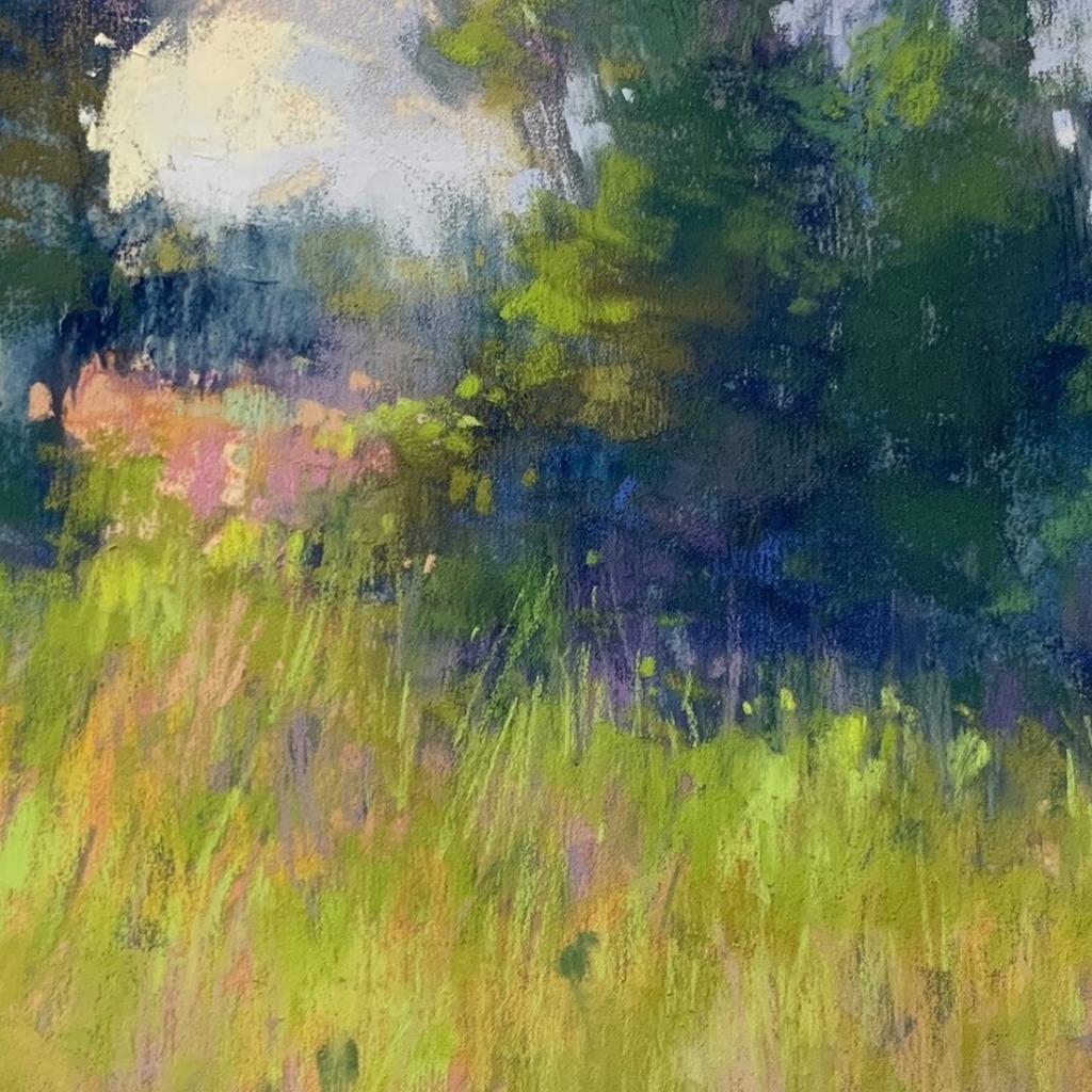 🖼️ @bfields
#NewWorksWednesday

Detail of a newer piece. Painting shadow and light and excited for warm weather and being outside. 
.
.
.
.
#bethanyfields #pastelpainter #landscape #softpastel #artistsoninstagram #unisoncolour #americanwomenartists #happ… instagr.am/p/CMPklMzrWYS/