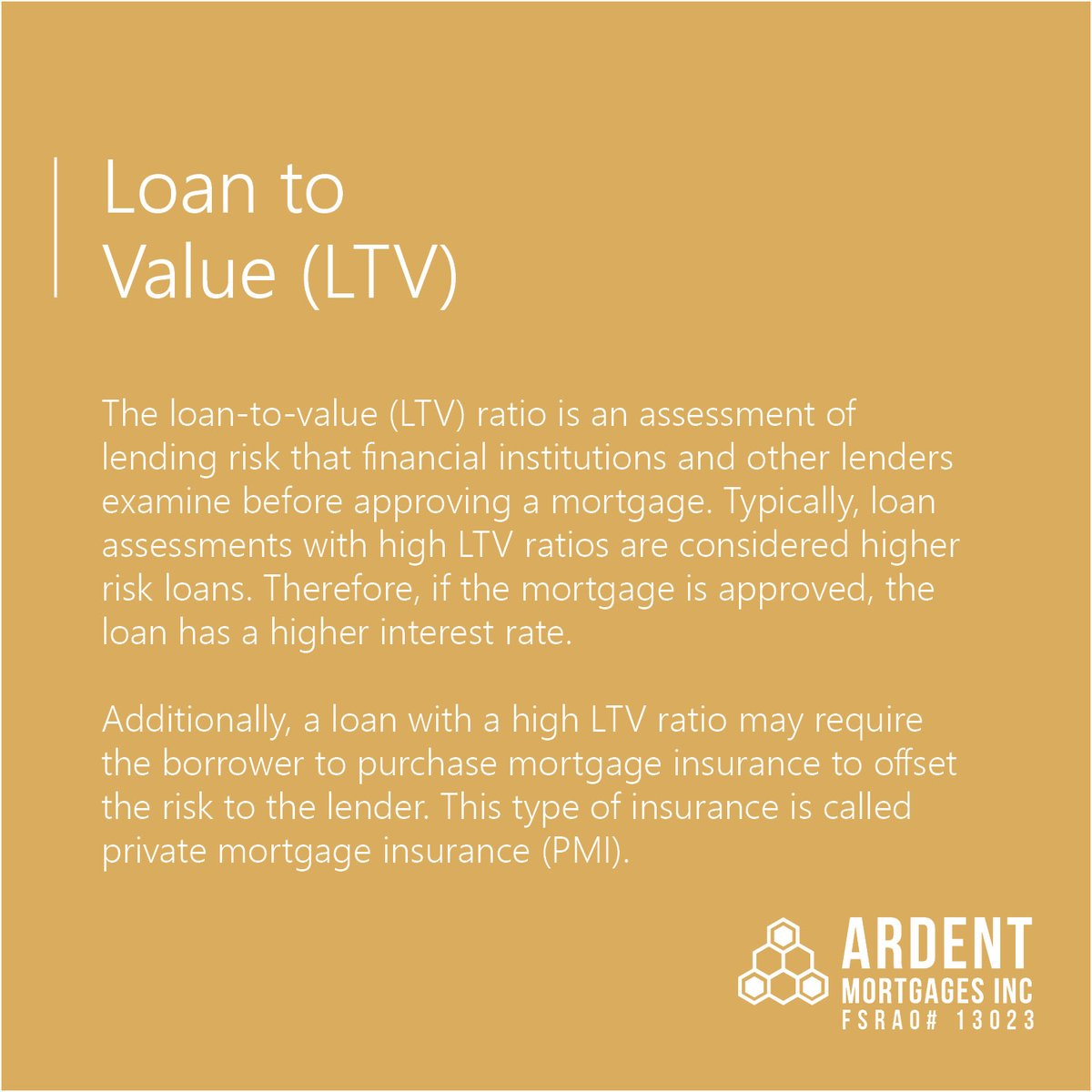 The loan-to-value (LTV) ratio is an assessment of lending risk that financial institutions and other lenders examine before approving a mortgage. Typically, loan assessments with high LTV ratios are considered higher risk loans.