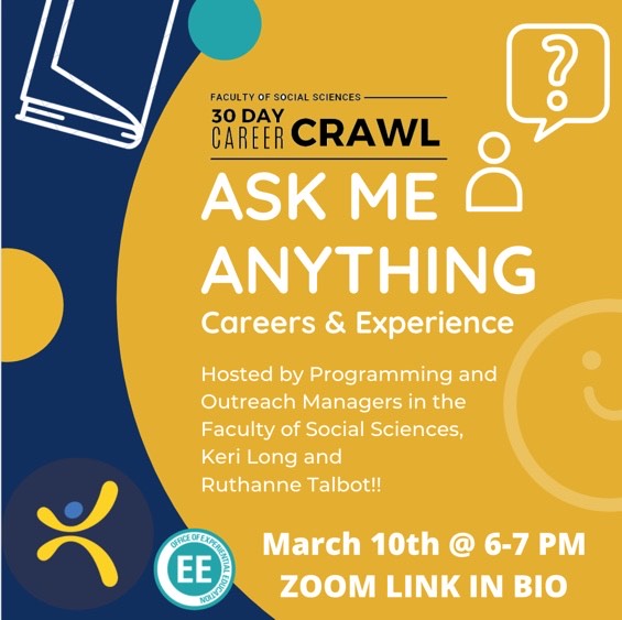 McMasterEE's tweet photo. 🚨Tonight's your chance SocSci students!🚨 Ask us anything related to careers &amp; experience! What jobs can your degree can lead to? How do you apply for an internship? How do you make your resume stand out?  Register on Zoom https://t.co/dS45pSDNHE https://t.co/zE56QRr7xw