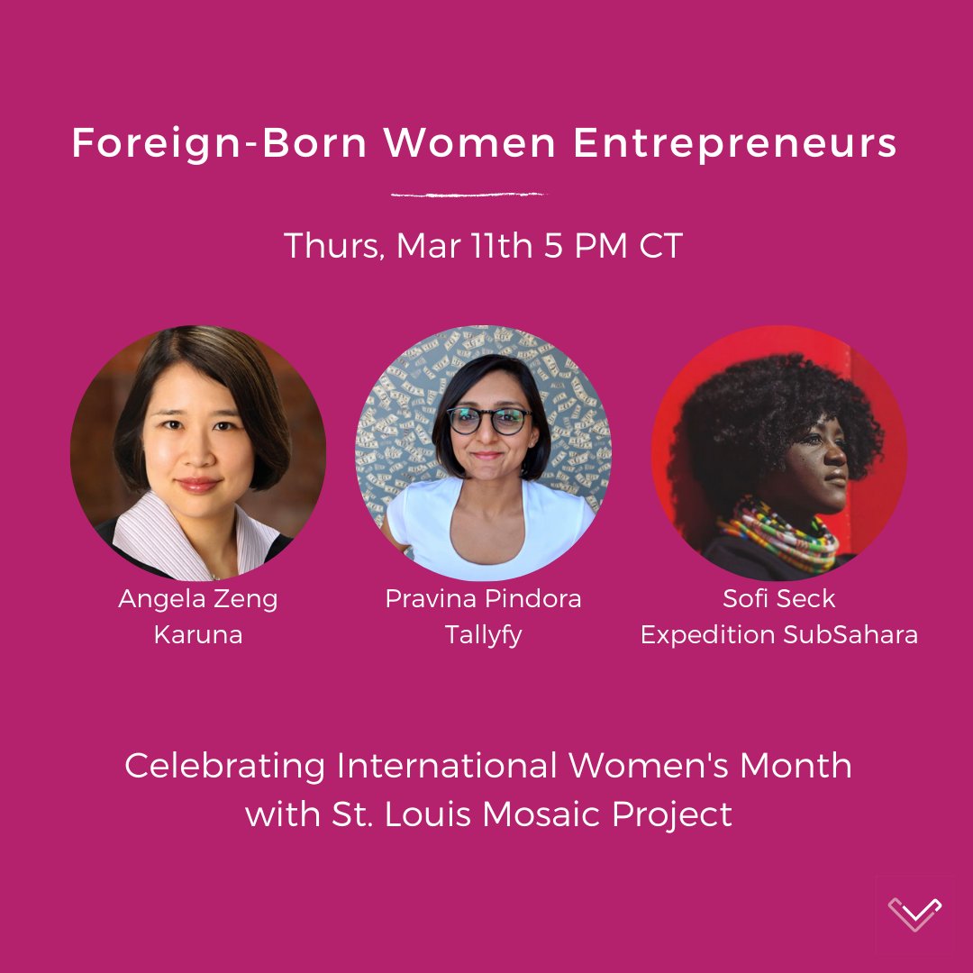 Celebrate International Women's Month with us and <a href="/STLMosaic/">STL Mosaic Project</a> this Thursday by learning about our panelists' journeys, how and why they decided to make St. Louis their headquarters and what inspired them to pivot toward entrepreneurship

venturecafestl.org/events/foreign…