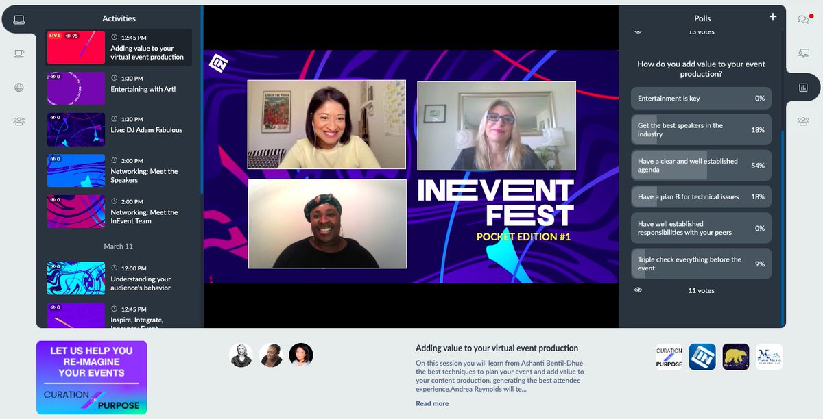 ineventapp's tweet photo. How can you add value to your #eventproduction? @hothospitalitye, @eventmindpro, and Andrea Reynolds are ready to share their thoughts at #InEventFest 😍 👉  https://t.co/4F8rfhh1Tc https://t.co/tRCTIGZt2T