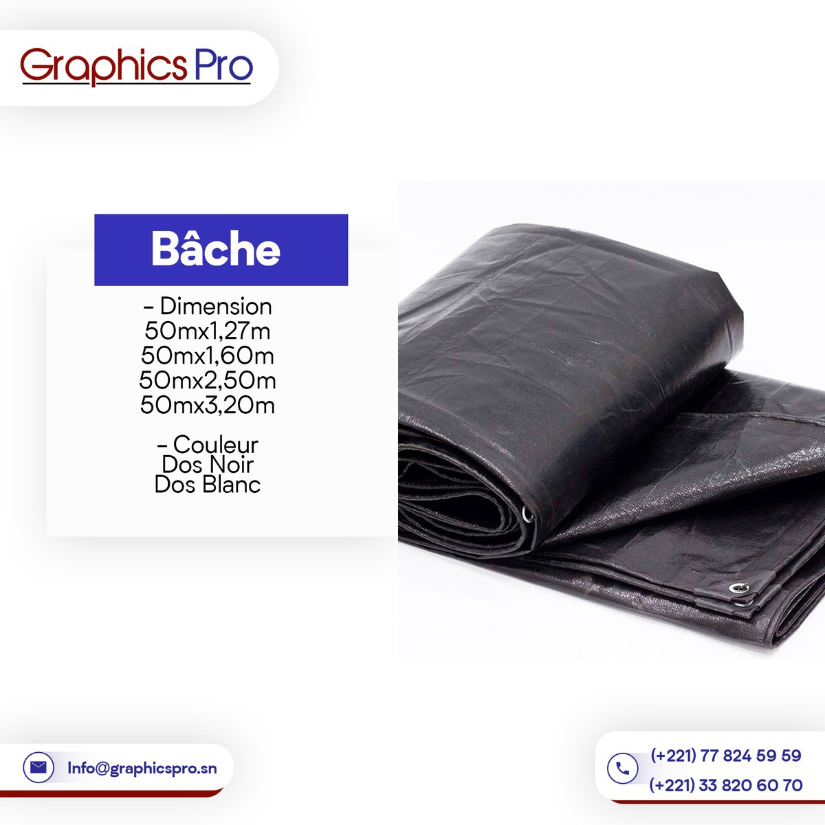 GraphicsProsn's tweet photo. Chez GraphicsPRO nous mettons à votre disposition des bâches avec les dimensions que vous souhaitez pour tous vos utilisations.
Pour plus de produits contactez nous par mail info@graphicspro.sn ou au 778245959
#graphicsprosn #supportscom #printservices #impression #print #senegal https://t.co/6yhnHQD6MZ