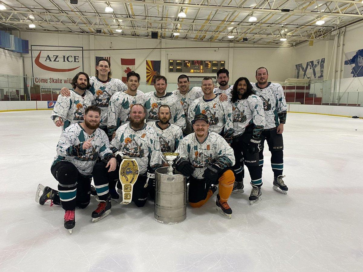 Yeti's are the E-league champions for Fall/Winter  2020-2021 season! Congratulations you guys! #raisethekeg #champions #hockey #beerleague #Registration #azice #hockey #hockeylife #azicepeoria #workhardplayhard