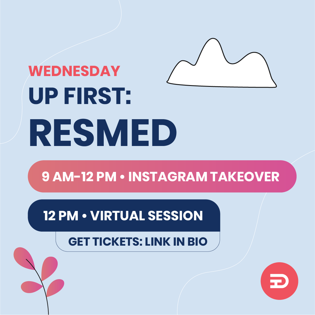 Welcome to DAY 3 of virtual #sddesigntrek2021! Our first company of the day doing both an IG takeover and virtual session is @ResMed! Get a glimpse into their office, remote work life, and tune into their Zoom session at 12pm to meet the team + take part of a live Q&amp;A.