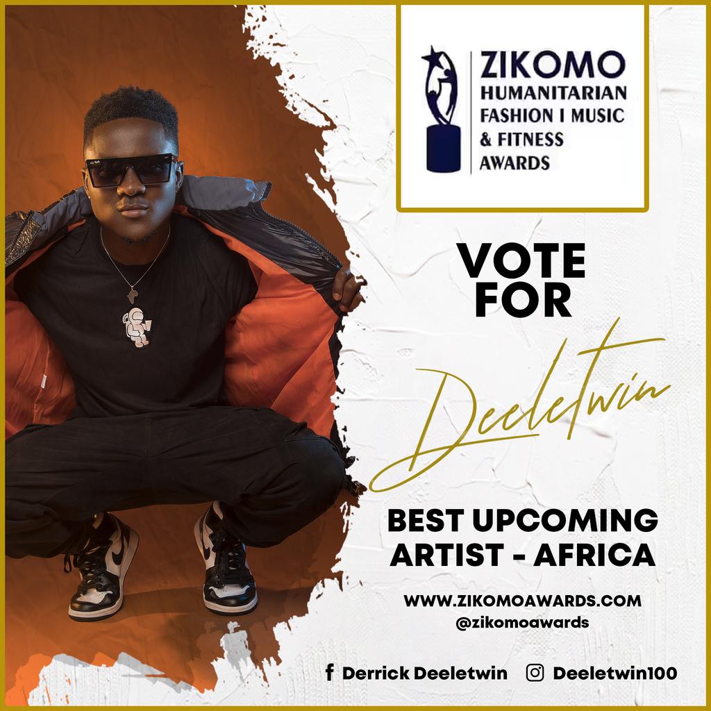 PrinceSeanzy's tweet photo. Let's keep voting for @Deeletwin1 for Best Upcoming Artist - Africa in this year's @zikomoawards #1Million #BlacksmithRecords https://t.co/NBNcs5Vv7G