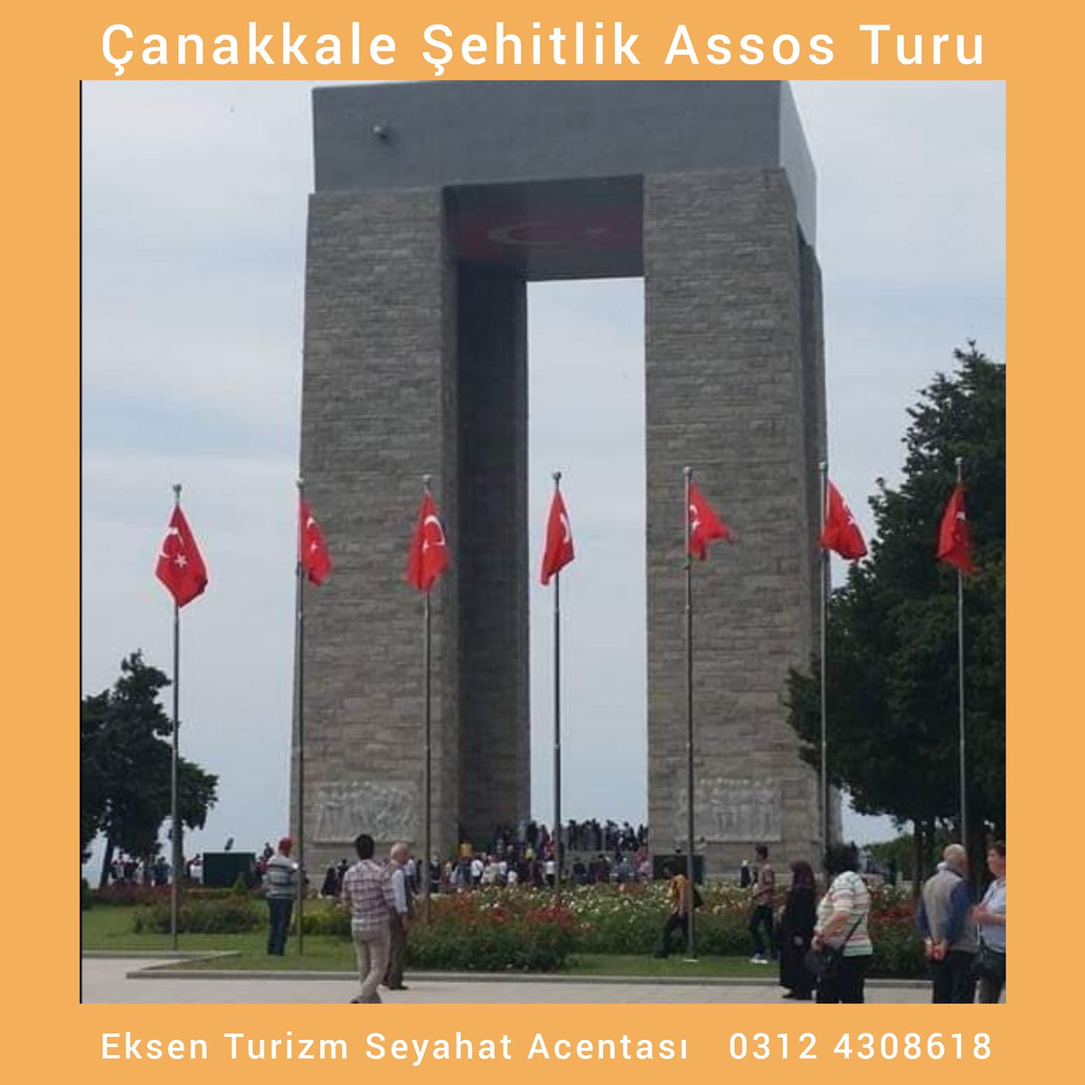 eksentur's tweet photo. Çanakkale Şehitlik Assos Turu 

📌 26 Mart - 23 Nisan - 21 Mayıs hareket,
➡️ Lüks araçlarla ulaşım,
➡️ 1 Gece konaklama,
➡️ Programdaki geziler ve rehberlik hizmeti dahil
🔘 Kişi başı 499 TL

Tur detayı için 👉 https://t.co/RCuNJUn7Tz https://t.co/EUkrlWV6tH
