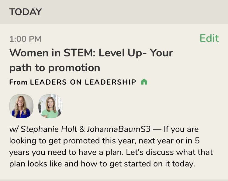 LeadersonL's tweet photo. Enough about last year!!
Let’s talk about what comes next.

Join @JohannaBaumS3 and I today at 1pm PST to talk about your path to promotion.

#WomenInSTEM 
#LeadersonLeadership
#Clubhouse https://t.co/uUzqdrYcnC