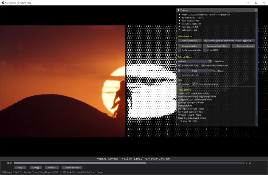 Geeks3D's tweet photo. YAFFplayer 0.5.0 released for Windows and Linux: https://t.co/j7lzL5A1xq #ffmpeg #geexlab https://t.co/HjilNVFaMh