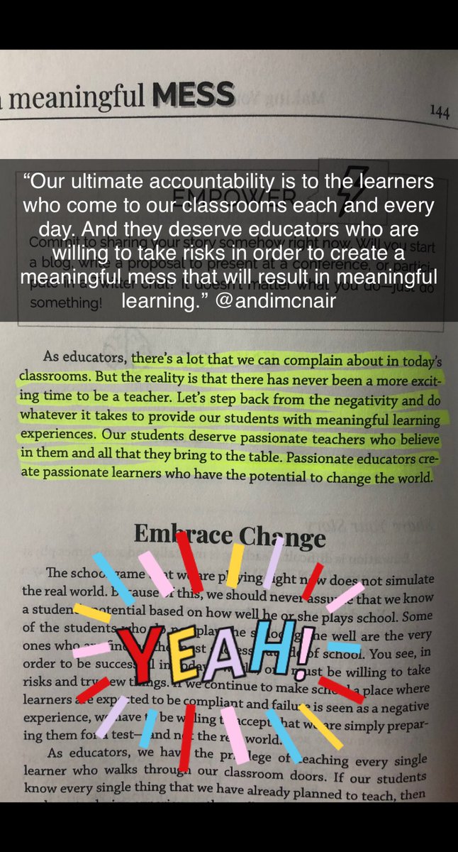 I recommend this book! Can’t wait to discuss many of the points in our #RobinsonISD Author talks with <a href="/mcnairan3/">Andi McNair #ameaningfulmess</a> #ameaningfulmess