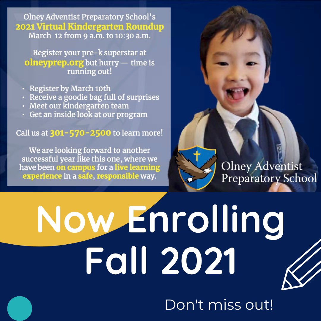 OAPS_Eagles's tweet image. Contact us today to reserve your spot at Olney Prep’s Virtual Kindergarten Roundup 
#kindergarten #christian #liveinstruction #fullday #fun