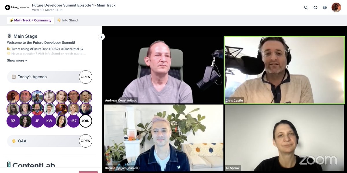 SlashDataHQ's tweet image. Industry panel is live! 
From strategy to tactics
#fds21 #futuredev #devrel