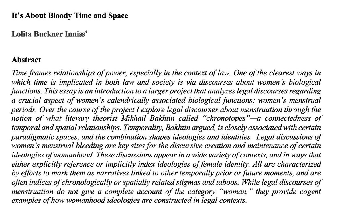 AuntieFeminist's tweet photo. I’m looking forward to participating in @ColumbiaJGL’s 30th Anniversary Symposium with so many esteemed speakers! I’ll present on #chronotopes—time/space analysis— of women’s bodily functions in law. @womenknowlaw https://t.co/JdiuHGDfrb