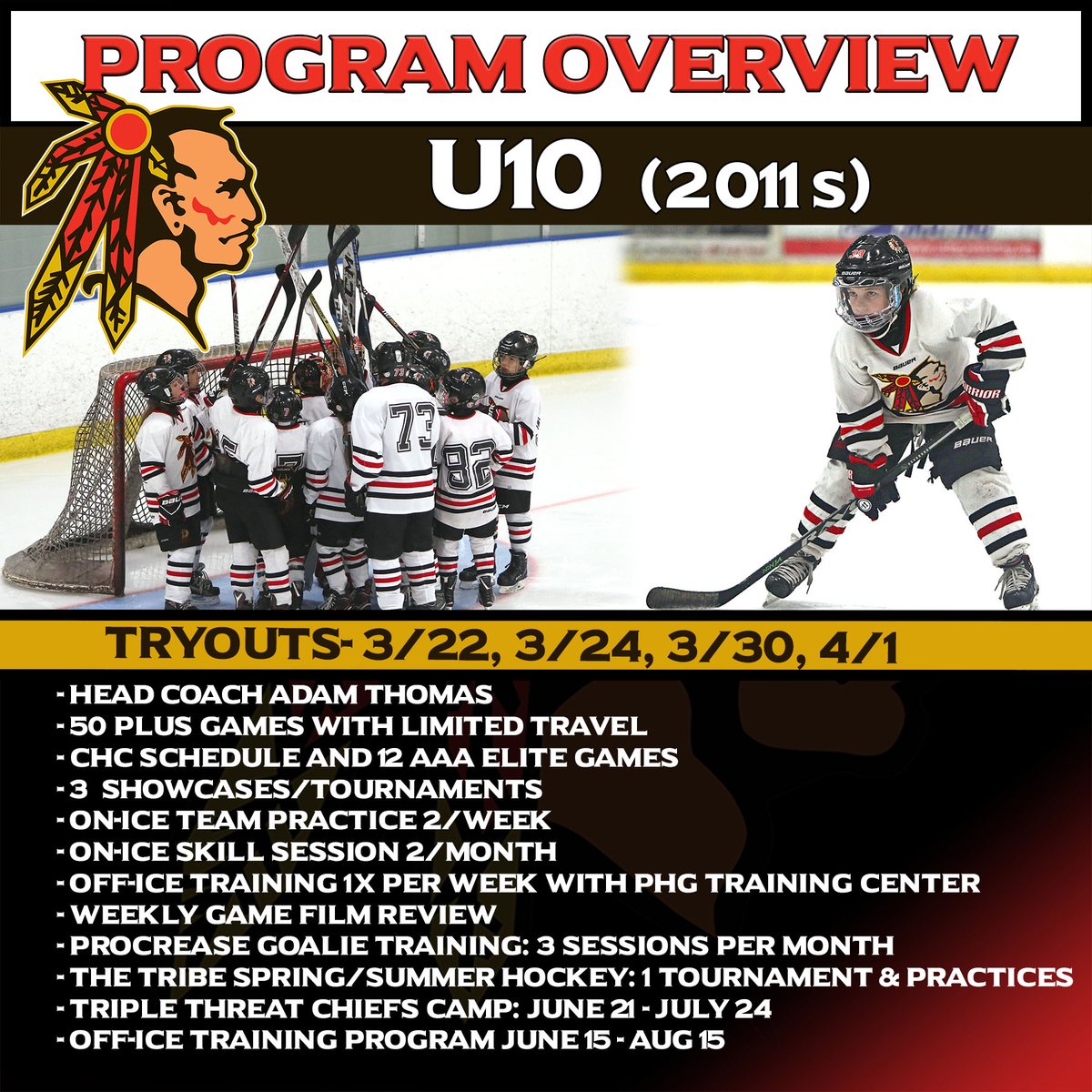 CTChiefsHockey's tweet photo. Great opportunity for your U10 player... A higher level of competition without  too much travel!  Get more info or register for tryouts here: https://t.co/AtRzxzuMSs
#ctchiefs #ctchiefsu10 https://t.co/38loFrTeeR