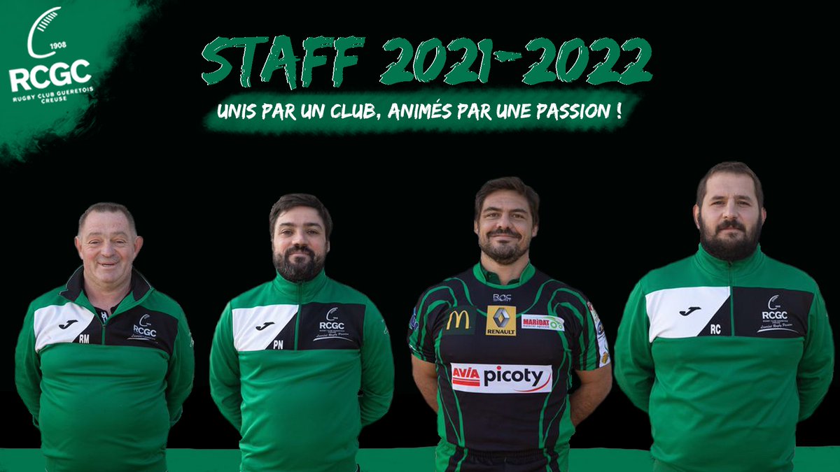 Le RCGC est heureux de vous annoncer la reconduction de son staff Seniors (Marc Reeb - Nicolas Puydebois - Harry Vermaas - Clément Rochelli) pour la saison 2021-2022 !😃🏉💪
# unisparunclub,animésparunepassion!💚🖤