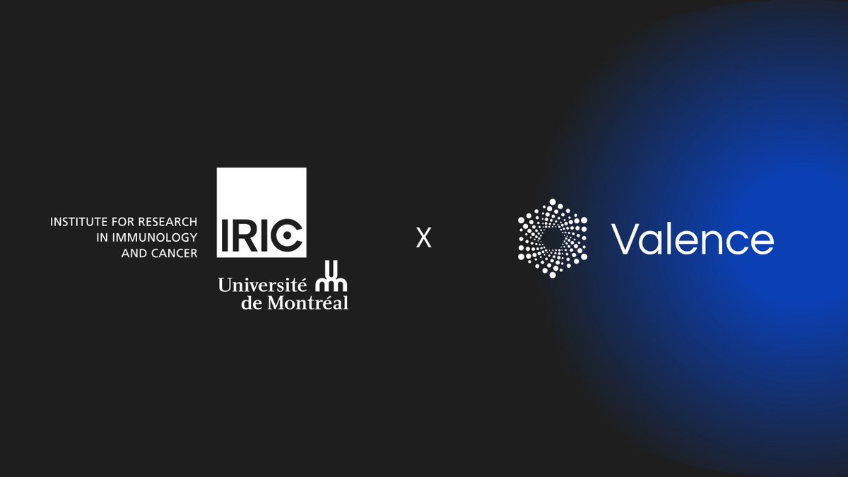 Valence is excited to announce a collaboration in AI-enabled drug design with <a href="/IRICoR_/">IRICoR</a>, <a href="/IRIC_umontreal/">IRIC</a>, and <a href="/UMontreal/">Université de Montréal</a>. 

You can learn more about joint efforts here: valencediscovery.com/post/iricor-ud…