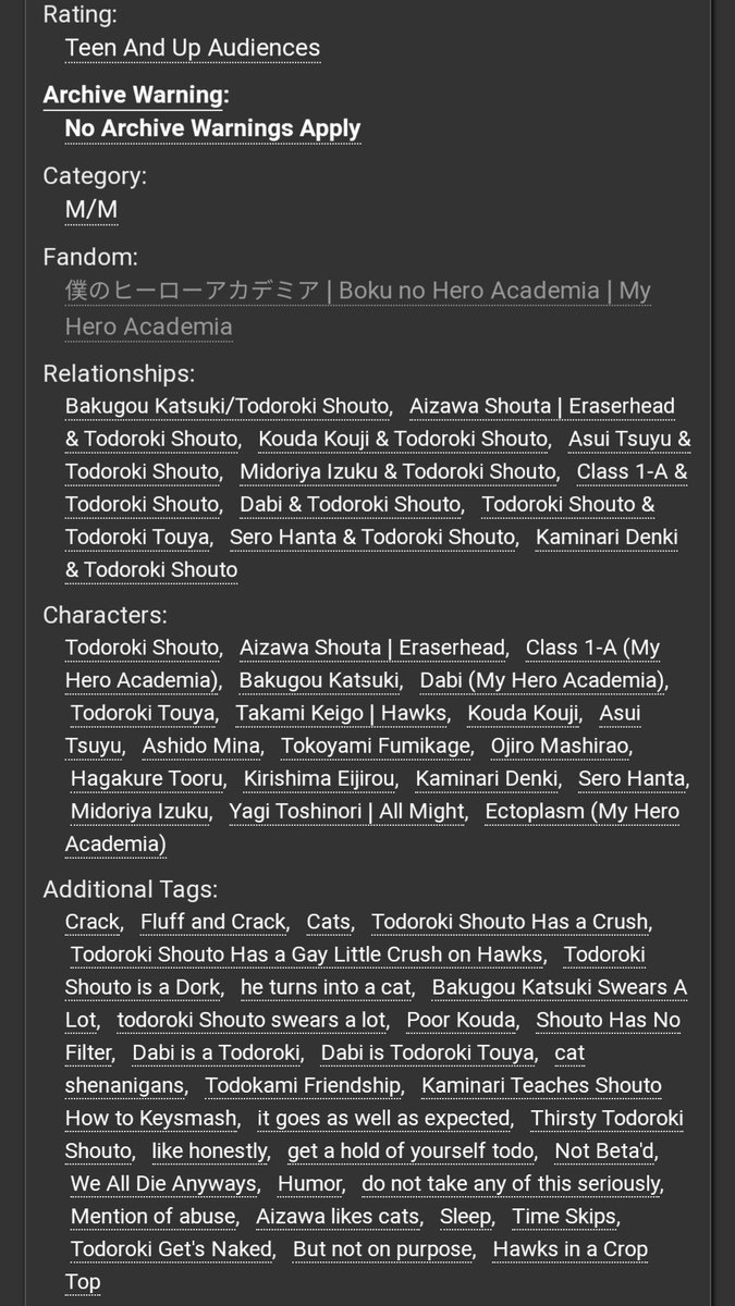 shoubaman_'s tweet photo. I cant see the author here on twt so i will take the liberty to advertise!

So good istg was laughing for 1 1/2 hrs straight and cooing over shouto in a cat form. Funny, cute, chaotic, downright lovely... this @subzerobb fic by SaltySeagull-san is 💯
https://t.co/FanY1kxtlK https://t.co/VnuGSHsrQT
