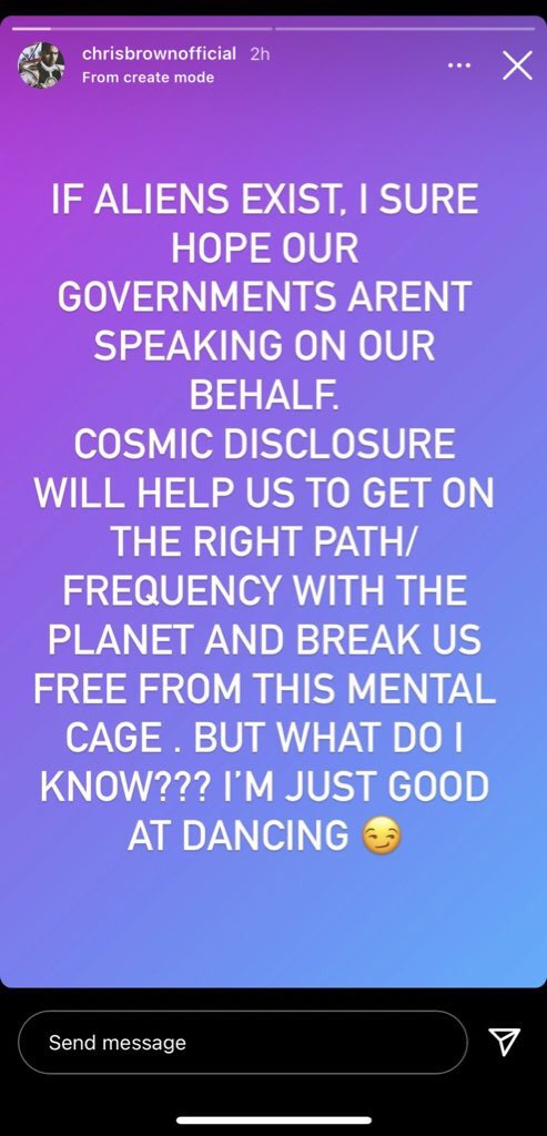 why is chris brown talkin bout aliens lol