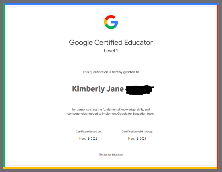 ClimbandGrow's tweet photo. THIS JUST IN! I am officially a @Google Certified Educator! Yahoo!!🥳@GoogleForEdu #edtech #GoogleEdu #techyteacher #Google #abed #technology #technologyforthewin https://t.co/c0XaujMROk