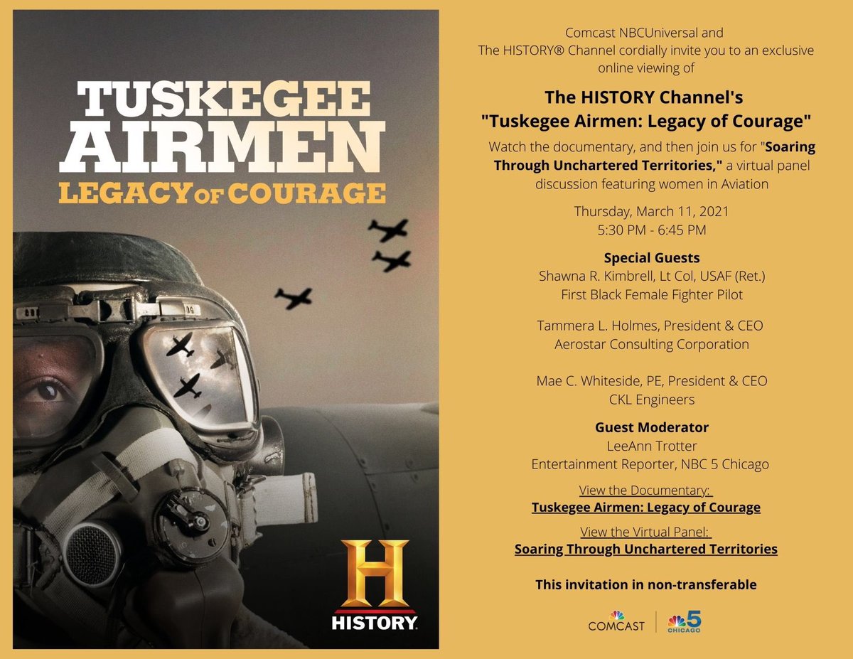 Ever wonder what it’s like to be a female fighter pilot? We will talk to the first BLACK FEMALE FIGHTER PILOT and other women in aviation. Plus check out the film!! Join us!!             RSVP: bit.ly/3rhPgyq