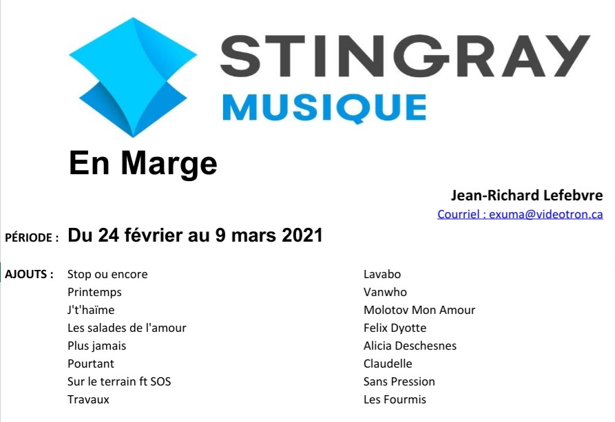 "J't'haïme" vient d'être ajouté dans de nouvelles playlists de <a href="/StingrayMusique/">Stingray Musique</a> 🤗 Merci <a href="/ComExuma/">ExumaCom</a> !!

En marge : music.stingray.com/fr/channels/01…

Franco indie : music.stingray.com/fr/channels/VI…