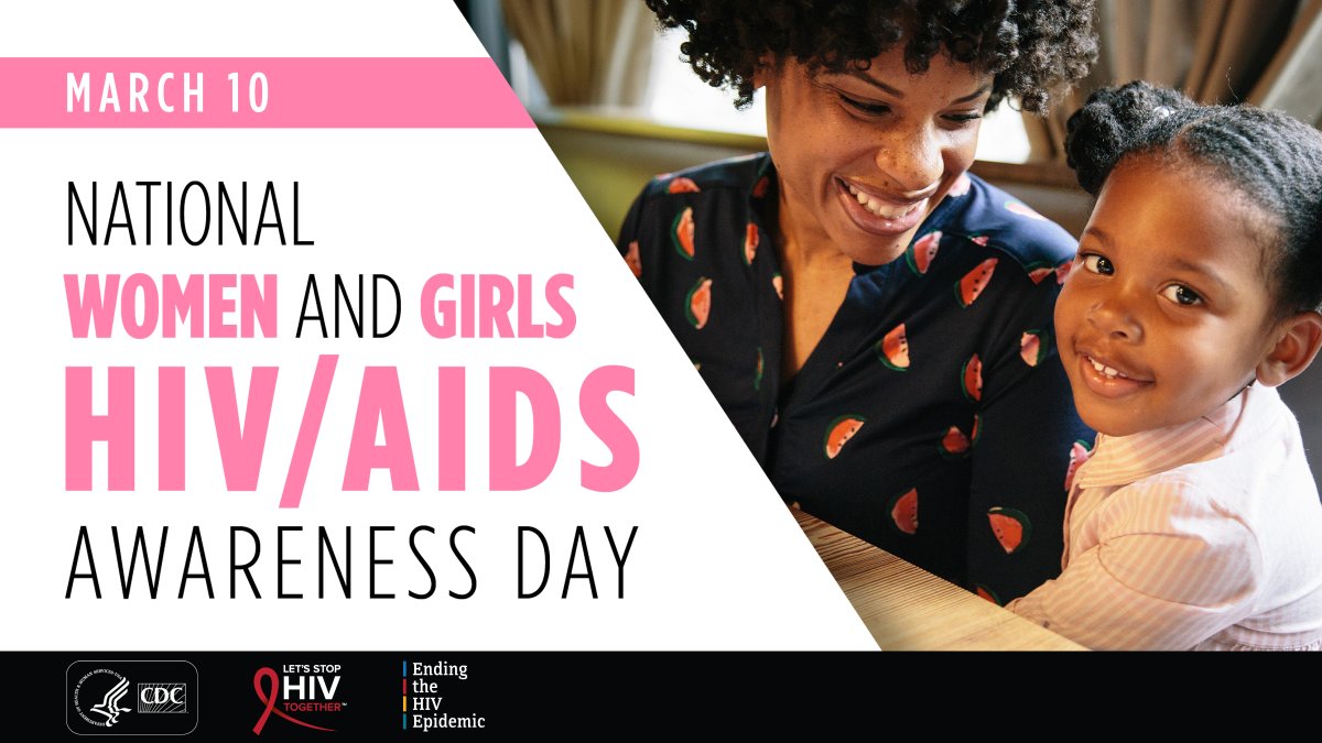 CDCgov's tweet photo. Today is National Women and Girls HIV/AIDS Awareness Day, a day to raise awareness on the impact of HIV on women &amp; show support for women w/ HIV. If we work to reduce HIV stigma and increase access to testing, prevention services, and treatment, together we can stop HIV. #NWGHAAD https://t.co/8W2FExI3Qg