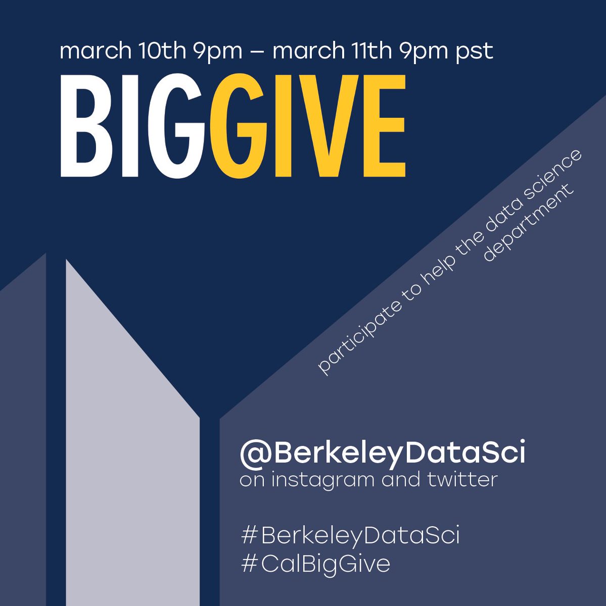 BerkeleyCDSS's tweet image. Big Give starts tonight! Check out our website for more information about how you can support our student teams: data.berkeley.edu/big-give-suppo… 
#berkeleydatasci #CalBigGive