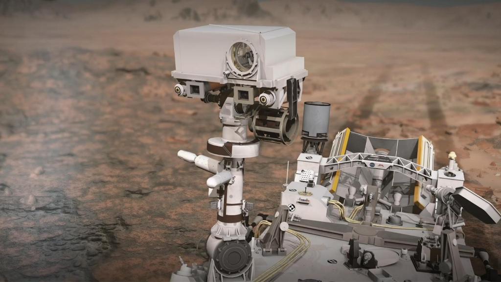 NASA's tweet photo. LIVE: Tune in for the latest on @NASAPersevere's SuperCam, in a news update hosted by our partners at @CNES. @Dr_ThomasZ of #NASAScience joins the discussion, which will feature the first audio laser recordings from Mars: https://t.co/Y5y2D87dHr https://t.co/cFHZ3unmqA