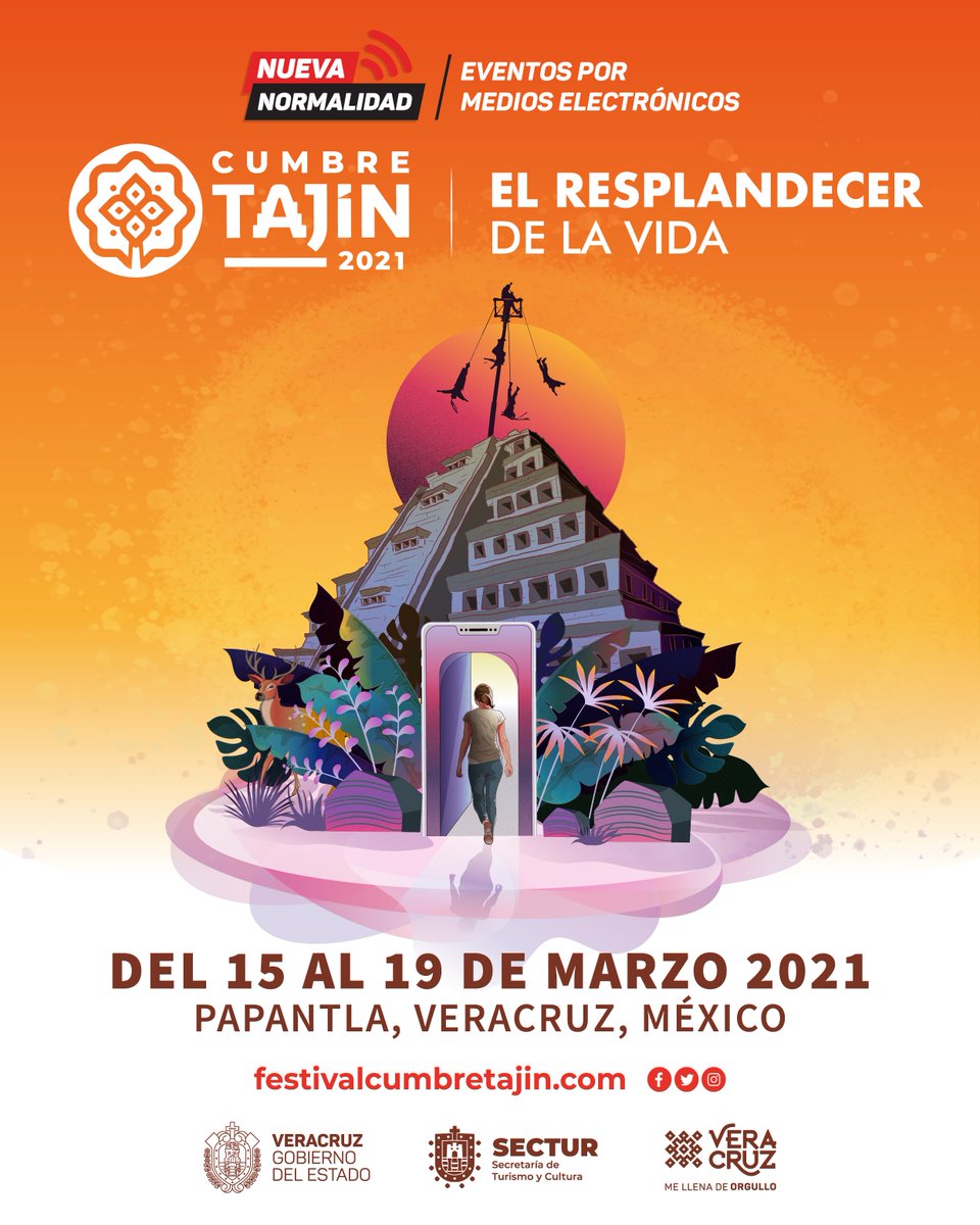CumbreTajin's tweet photo. ¡Prepárate para vivir en la región del Totonacapan una experiencia inolvidable en el festival cultural #CumbreTajín2021!✨🏵️

Encontrarás el #ResplandecerDeLaVida con los mensajes de los abuelos, rituales y ceremonias. 

¿Estás listo? https://t.co/U9DprVJ6Rz