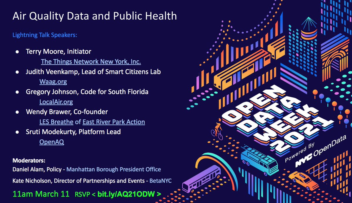 katehnicholson's tweet image. Join me tomrrw 11am ET to hear how #NYC #Miami #Netherlands collect and turn data into insight for #publichealth!

⚡️Talks by @ERPAction @WendyBrawer @OpenAQ @tuttifrutisruti @thethingsnyc @tmmmcci @codeforsouth

🎤Moderated by Office of MBPO @galeabrewer &amp;amp; @BetaNYC #OpenDataWeek