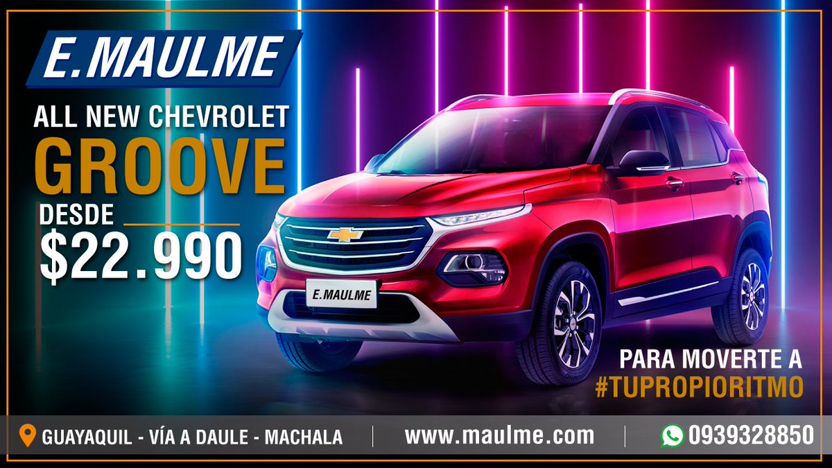 emaulme's tweet photo. Encuéntralo ya en #EMaulme y muévete a #TuPropioRitmo a bordo de un #Chevrolet espectacular en comodidad, seguridad y tecnología.
Visítanos en todas nuestras agencias de #Guayaquil #ViaDaule y #Machala y se de los primeros en tenerlo. https://t.co/IqGG9Unv2Z