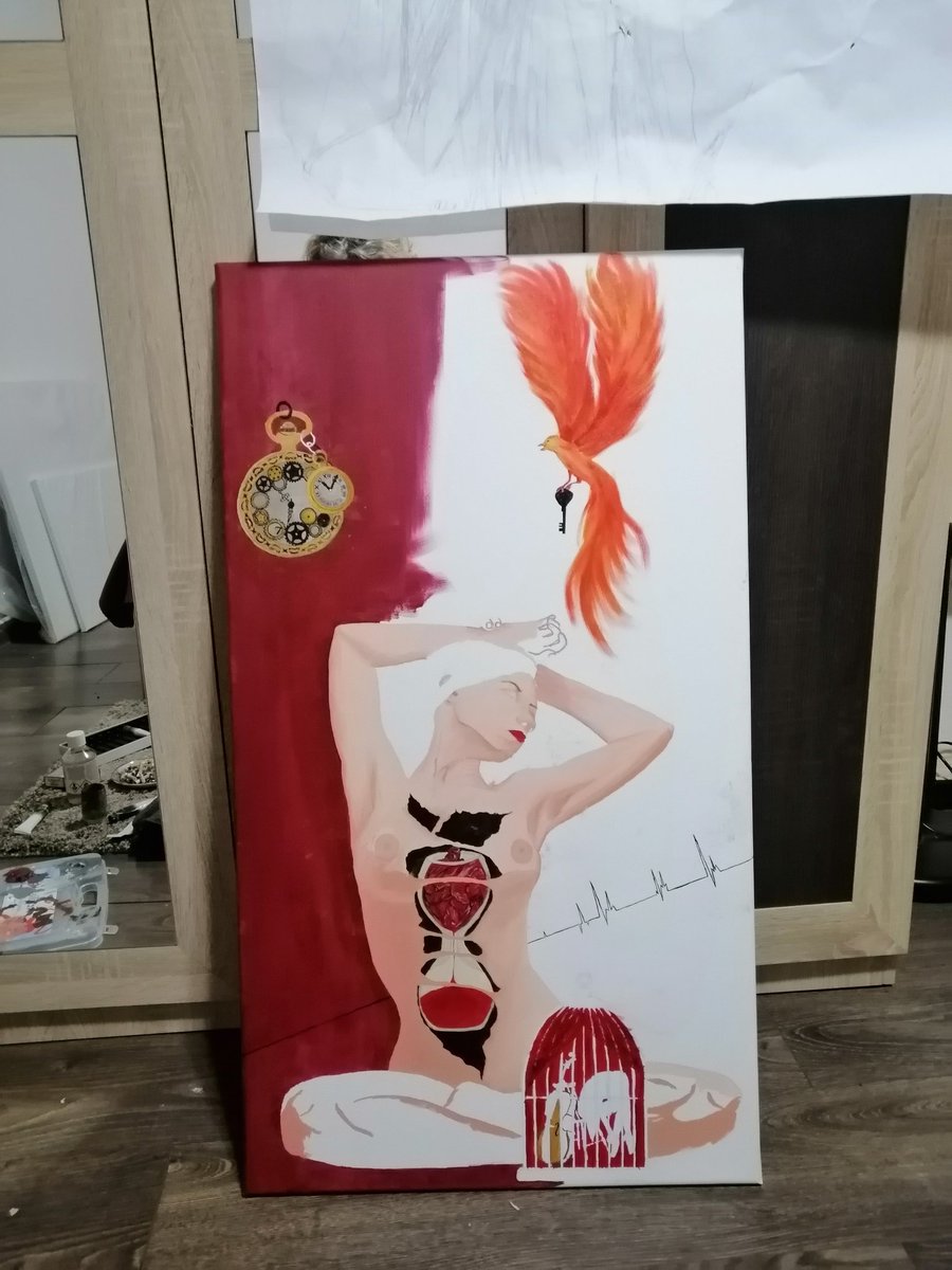 ArtRomanian's tweet photo. Work in progress, oil painting, "Waiting", 50x90 cm.
#workinprogressart #oilpainting #oiloncanvas #artist #painter #artworkprogress #canvasart #etsyartist #steampunk #gothicart #darkart #gothicpainting #painting #symbolismart #pheonixbird #nudepainting #hourglass #heart #art https://t.co/6Kz79SKm5V