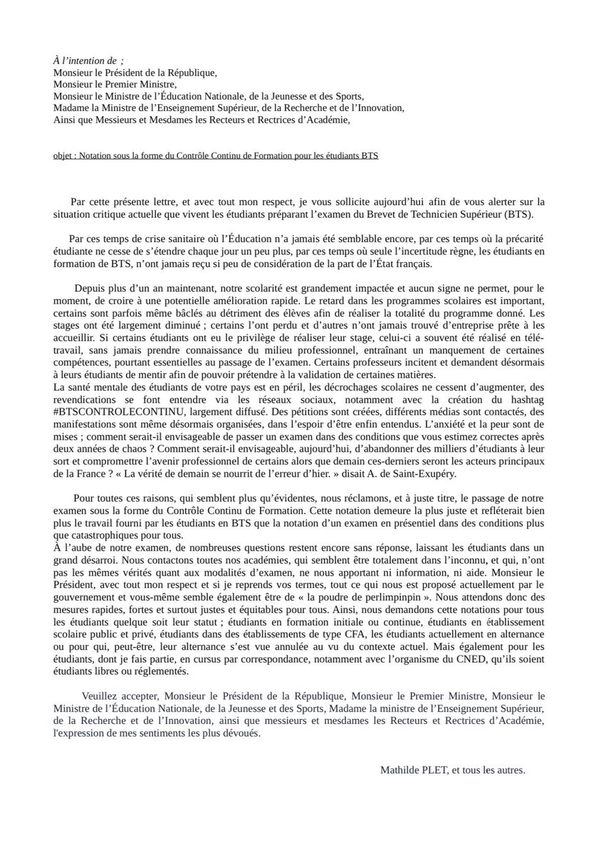 mrwnb's tweet photo. #BTSCONTROLECONTINU il serait temps d’obtenir des réponses au lieu de faire comme si les BTS n’existaient pas, passer les examens en présentiel c’est foncer droit dans le mur ! https://t.co/jwiHd0noSq