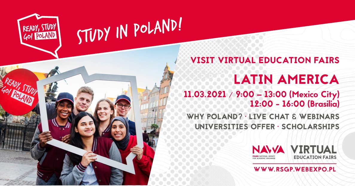 BAStepien's tweet photo. ¿Les gustaría estudiar en Europa? ¿Por qué no en Polonia? ¡Mañana a las 09:00 pueden participar en el webinar de la Agencia Nacional Polaca de Intercambio Académico @NAWA_Poland y conocer las próximas convocatorias! ¡Tod@s están invitad@s!
#ReadyStudyGoPoland
#StudyPoland https://t.co/rXvDpEF4Xc