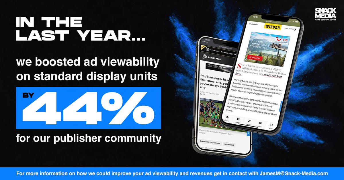 snackmedia's tweet photo. Our performance pit crew's work on page yield, combined with our sales teams' efforts in market, means our publishers are seeing greater revenues ๐ธ
#MakeContentCount
#RealiseTheValueOfYourInventory https://t.co/yC24oBnsFP