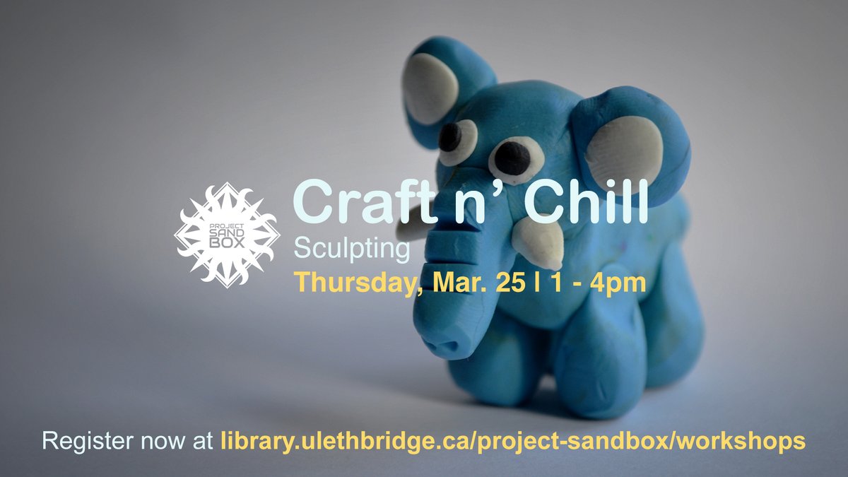 ulethlibrary's tweet photo. Come and join us for our online #ProjectSandbox Craft n' Chill: Sculpting event!
Details & registration @ https://t.co/vIRhPbR2xi
We look forward to seeing you there!
#ULeth #ULethbridge #ULethlibrary https://t.co/EJIu1OaYdx