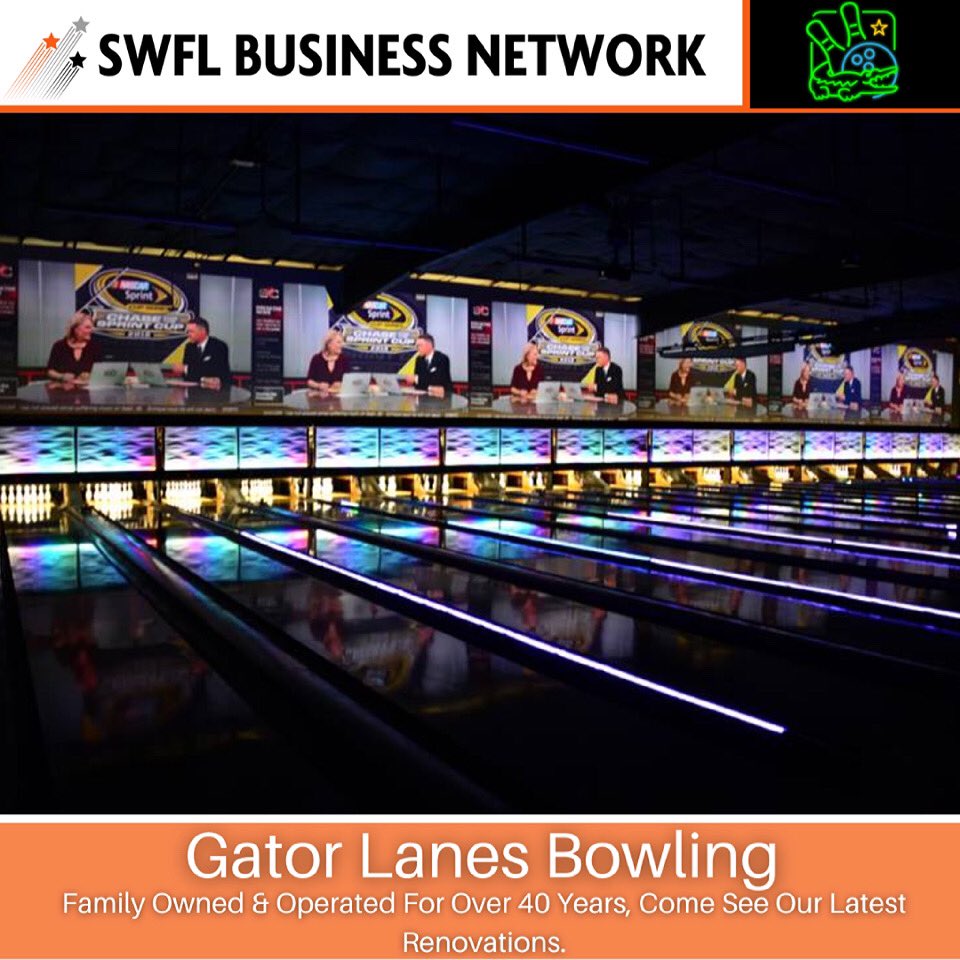 networkingSWFL's tweet image. Gator Lanes bowling. A family owned operation, fun for all-ages, offering food, spirits, games, and more. 🐊

swflbusinessnetwork.com

#fortmyers #sanibel #capecoral #lehighacres #swfl #marketing #advertising #supportlocal #business #networking