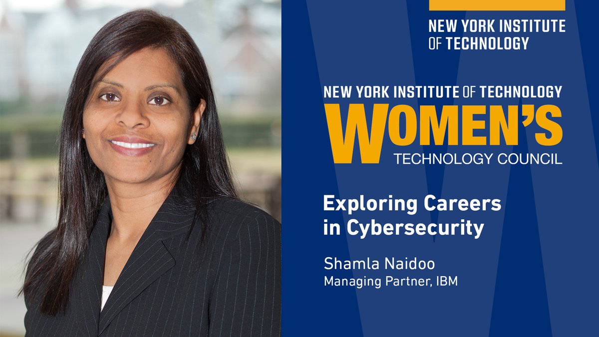 nyit's tweet photo. With a career that has taken her from law to cybersecurity, @IBM Managing Partner Shamla Naidoo has mastered the key to reinventing her career. #NewYorkTechWTC Find out how she did it and more here: https://t.co/Ijsdao79tk https://t.co/ofmItNf1I3