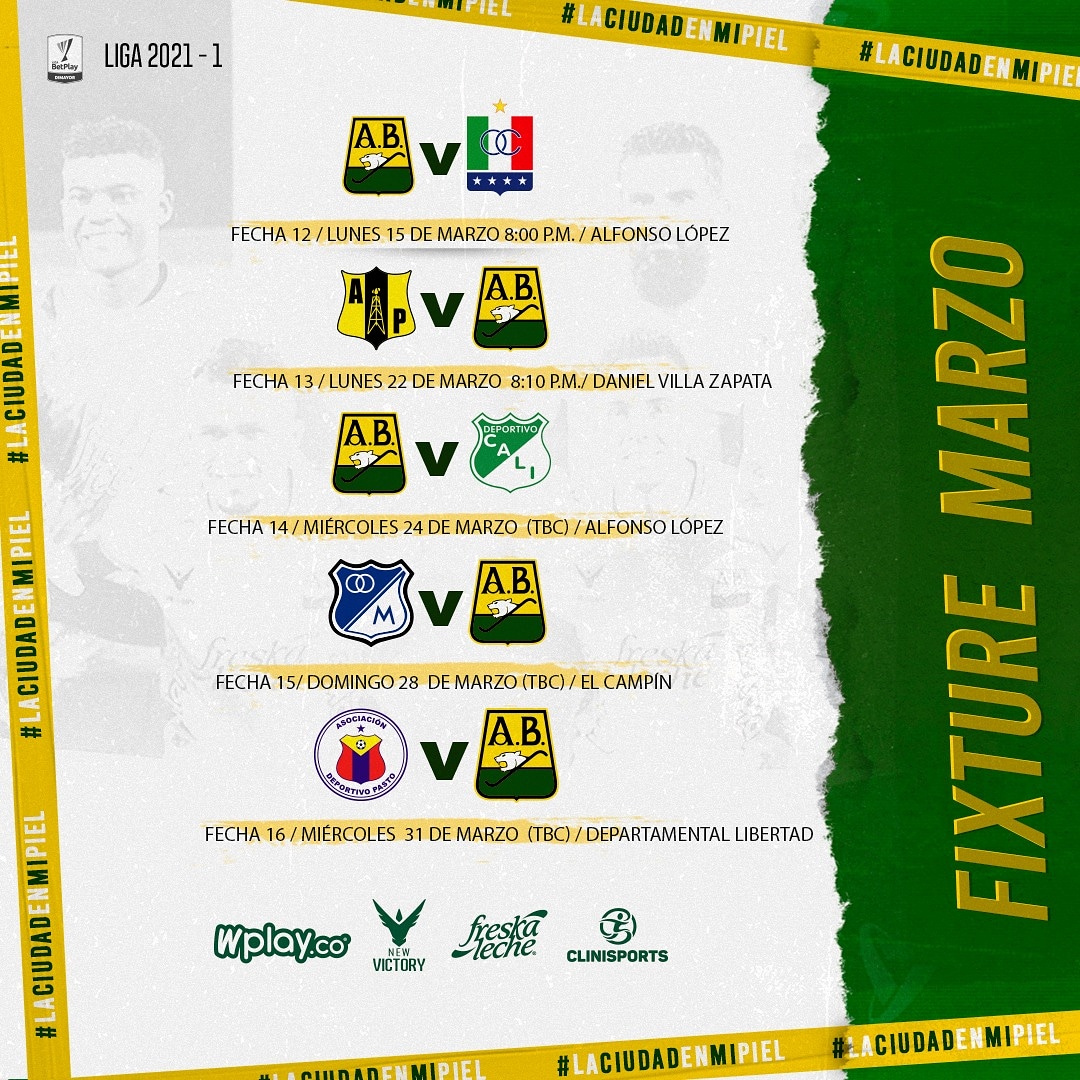 Atletico Bucaramanga On Twitter Aqui Te Dejamos El Calendario De Marzo Para Que Sepas Cuando Son Nuestro Partidos