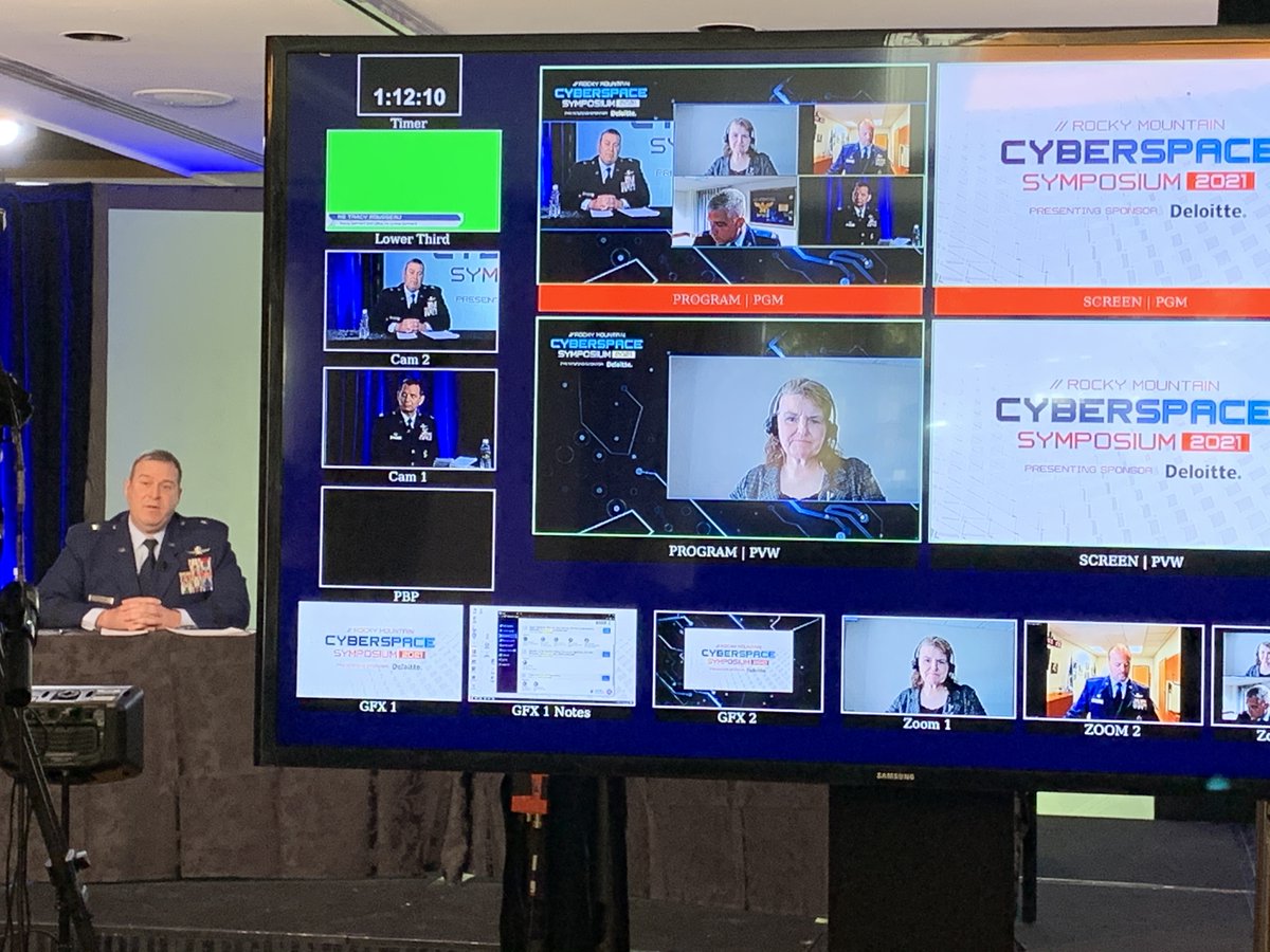 Brig Gen Chad Raduege hosts a panel of Digital Disrupters: Ms. Tracy Rousseau, Col Roy Rockwell, Col Andrew D'Ippolito and Col Kevin Kirsch
#RMCS21 #AFCEARMC #cyberspace