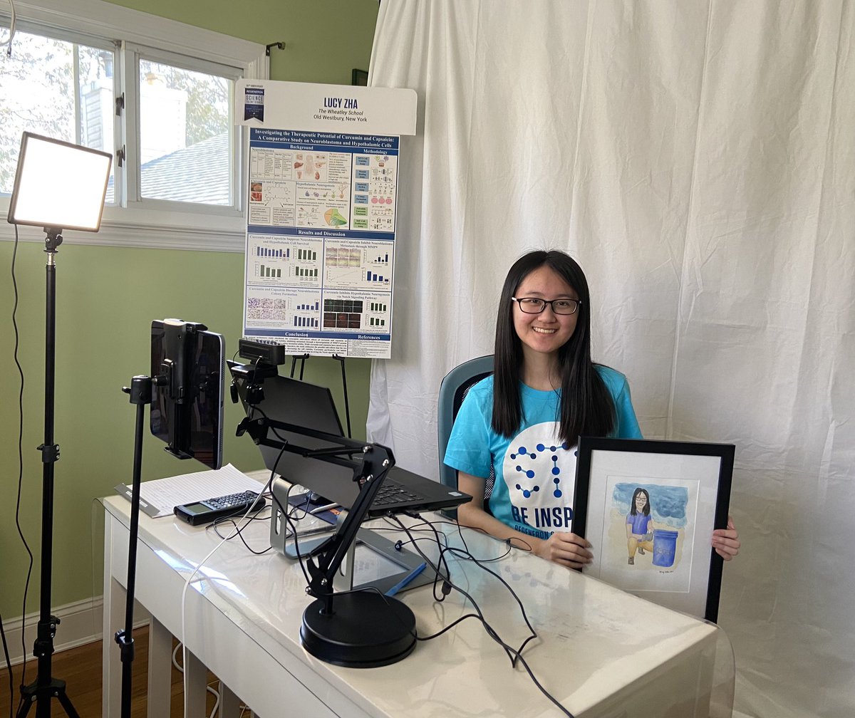 Finals for #RegeneronSTS begin today!   Lucy Zha from <a href="/WheatleySchool/">The Wheatley School</a> will present her findings this week determining the effect of curcumin and capsaicin on neuroblastoma while also showing her promise as a future scientist! 👩🏻‍🔬 Go get ‘em, Lucy! <a href="/MAPaceEWSD/">M Alexis Pace</a> <a href="/Society4Science/">Society for Science</a>