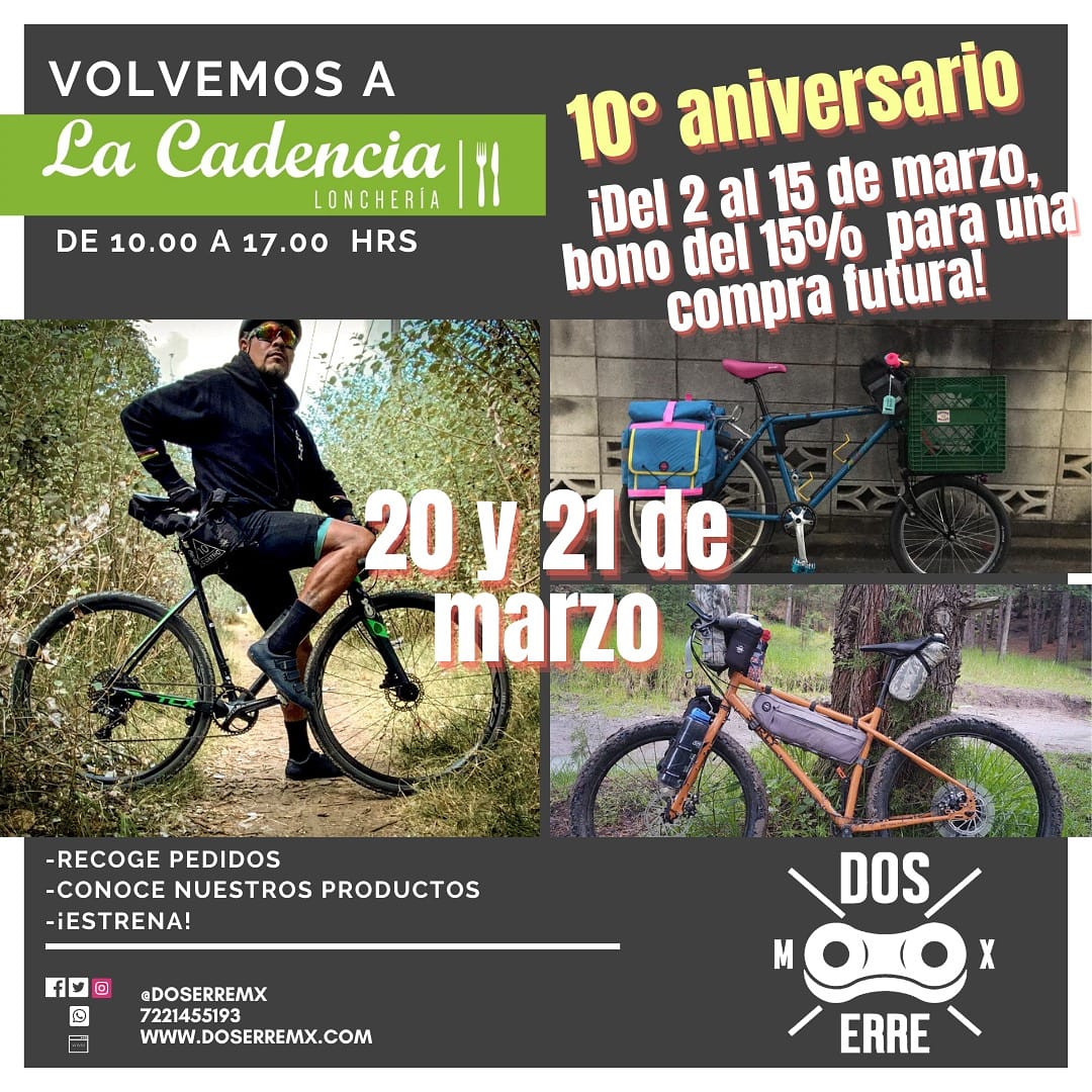 Hey hey! Les recordamos que estaremos en <a href="/LaCadenciaL/">La Cadencia</a> en CDMX este 20 y 21 de marzo! Aún estas a tiempo de hacer un pedido y recogerlo ahí! Visitanos, come los mejores chilaquiles de la ciudad y conoce los productos DOS ERRE!