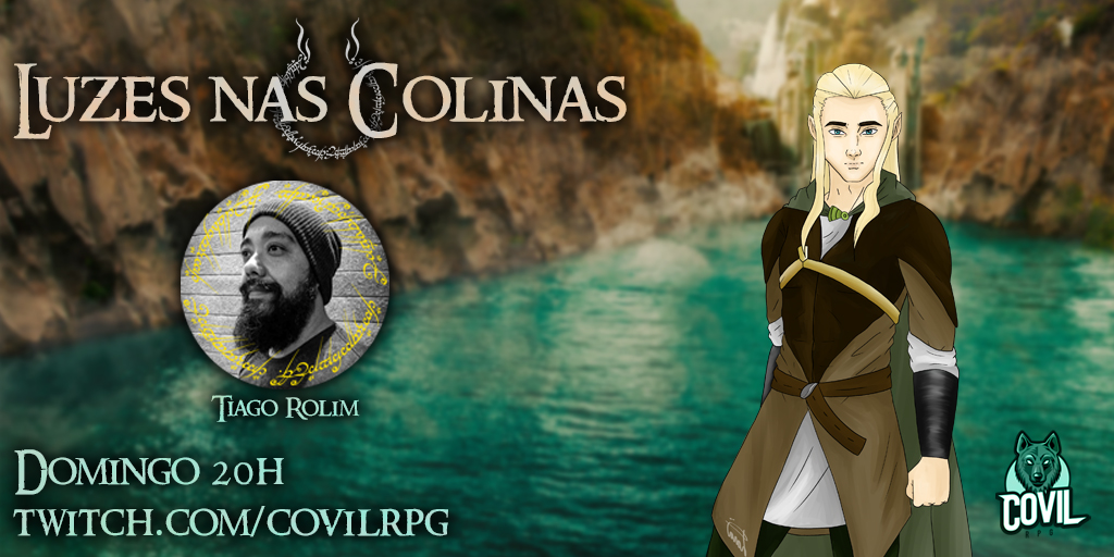 covil_inc's tweet photo. Neste domingo, @arcileuto estará na Terra-Média como o Elfo da Floresta das Trevas, Thandruil Vanya!

Luzes nas Colinas é nova mini-campanha do Covil! Anota aí na agenda, para não perder o primeiro episódio!

Domingo, às 20h lá na twitch!

Ilustra feita pela @lalalisarts https://t.co/gKCfFWzgwV