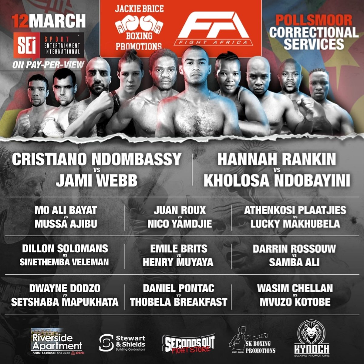 Just 2️⃣ days until showtime 💥

Cape Town is ready to put on a show this Friday on PPV 👊

Flyweights ➡️ Heavyweights ✅

Former World champion 🌎

Big-punching Cruiserweights with combined 4️⃣0️⃣ KO's from 4️⃣4️⃣ wins 👀

Book now using link this link 👇

webtickets.co.za/v2/event.aspx?…