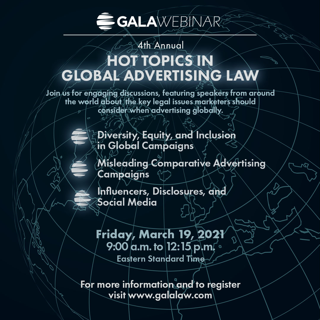 Gala On Twitter Join Us For The 4th Annual Hot Topics In Global Advertising Law March 19th 9am Register Now Https T Co I0suyxtlmn Https T Co H44dvo0w4i